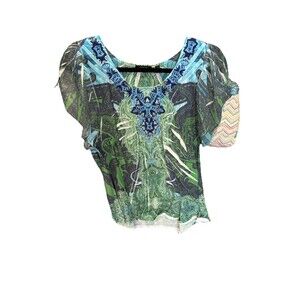 APT Women’s Multicolored Blouse Size Large Short Sleeved